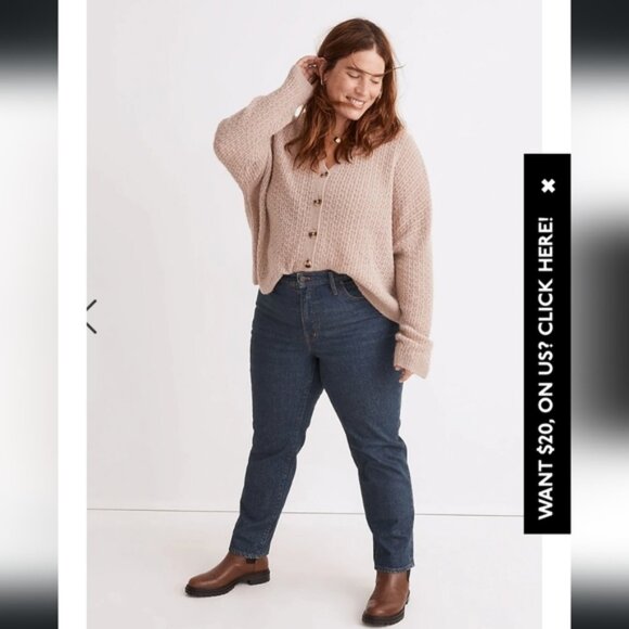 Madewell Plus Mayfair Cardigan (Heather Blush) - Picture 5 of 7
